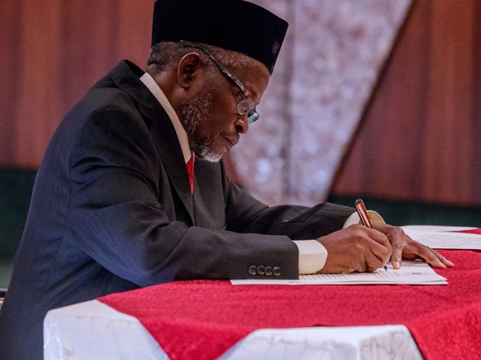 6d9a6ba5 ibrahim tanko mohammed sign Buhari Asks Senate to Confirm Justice Mohammed as CjN