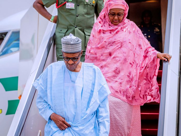 484db58d buhari and wife returns to abuja News in Photographs: Buhari Returns to Abuja