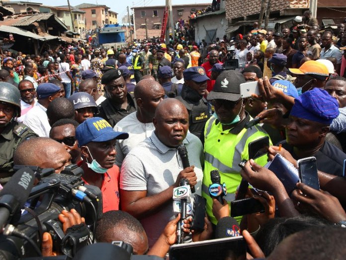 6795c08d ambode visits building collapse in lagos Taking Stock of Itafaji Building Collapse 