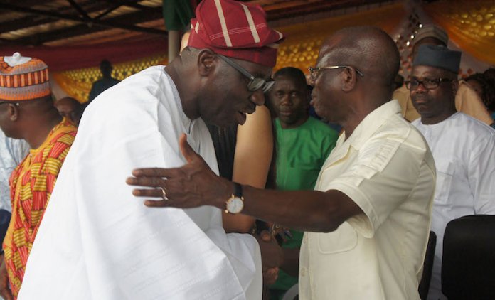 ead6896f oshiomhole and obaseki Edo Monarch Urges Obaseki to Settle Rift with Oshiomhole  