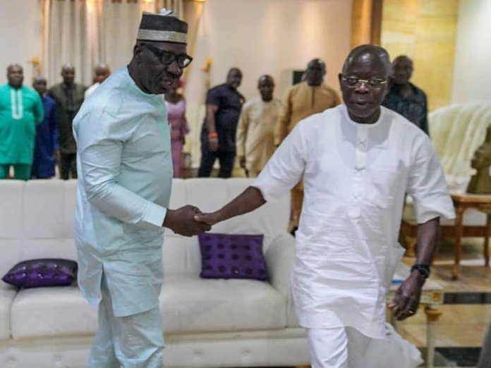 a7f42b1b obaseki and oshiomhole Edo APC Mega Rally Botched, Obaseki Bans Political Gatherings