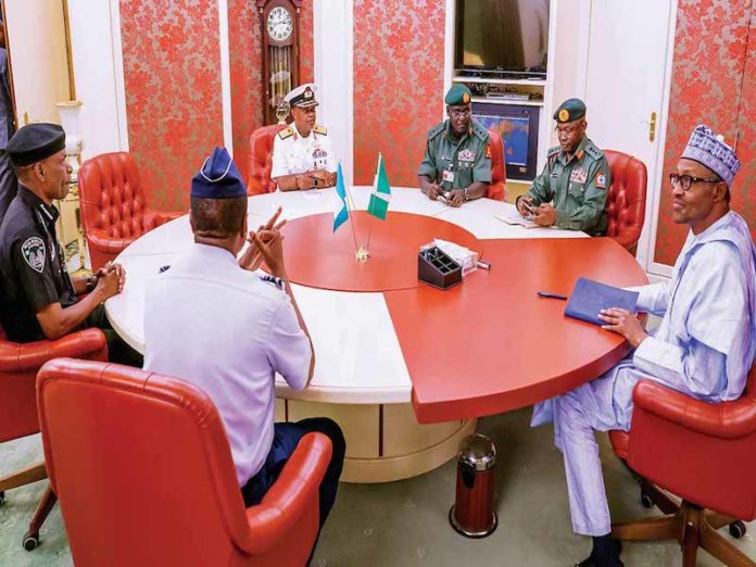 35426437 buhari and service chief NBA, NSE, NMA, ICAN, CIBN, 25 Others Lament Worsening Insecurity