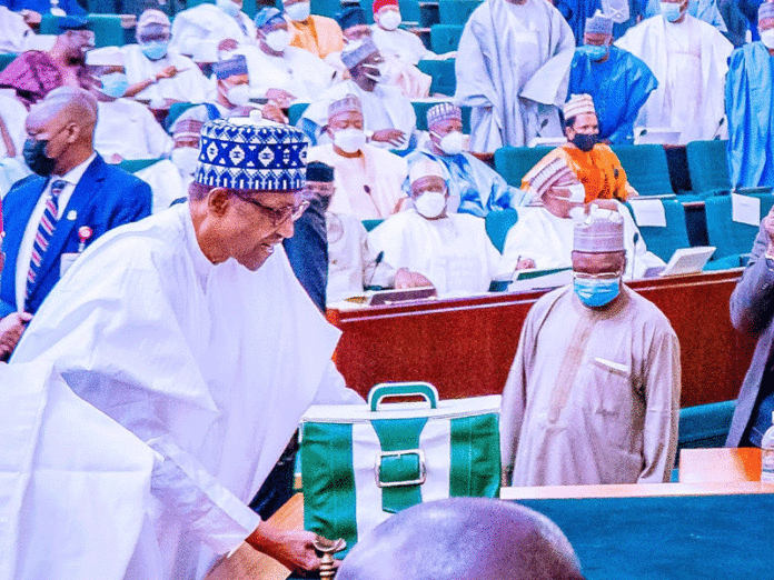 7c46f9cc buharii 1 News in Photographs: Buhari Presents 2022 Budget Proposal, Seeks Speedy Passage by N’Assembly