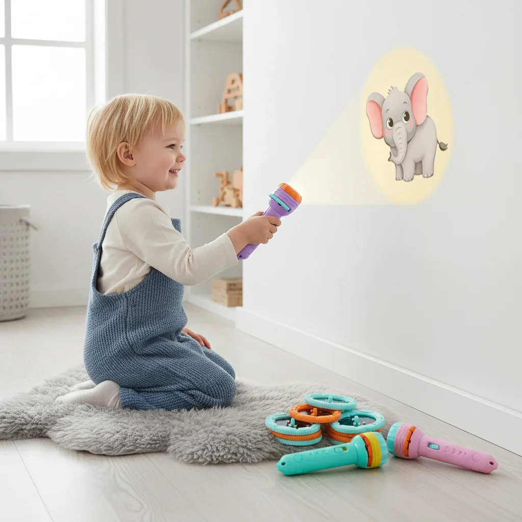 Kind speelt met Story Torch zaklamp