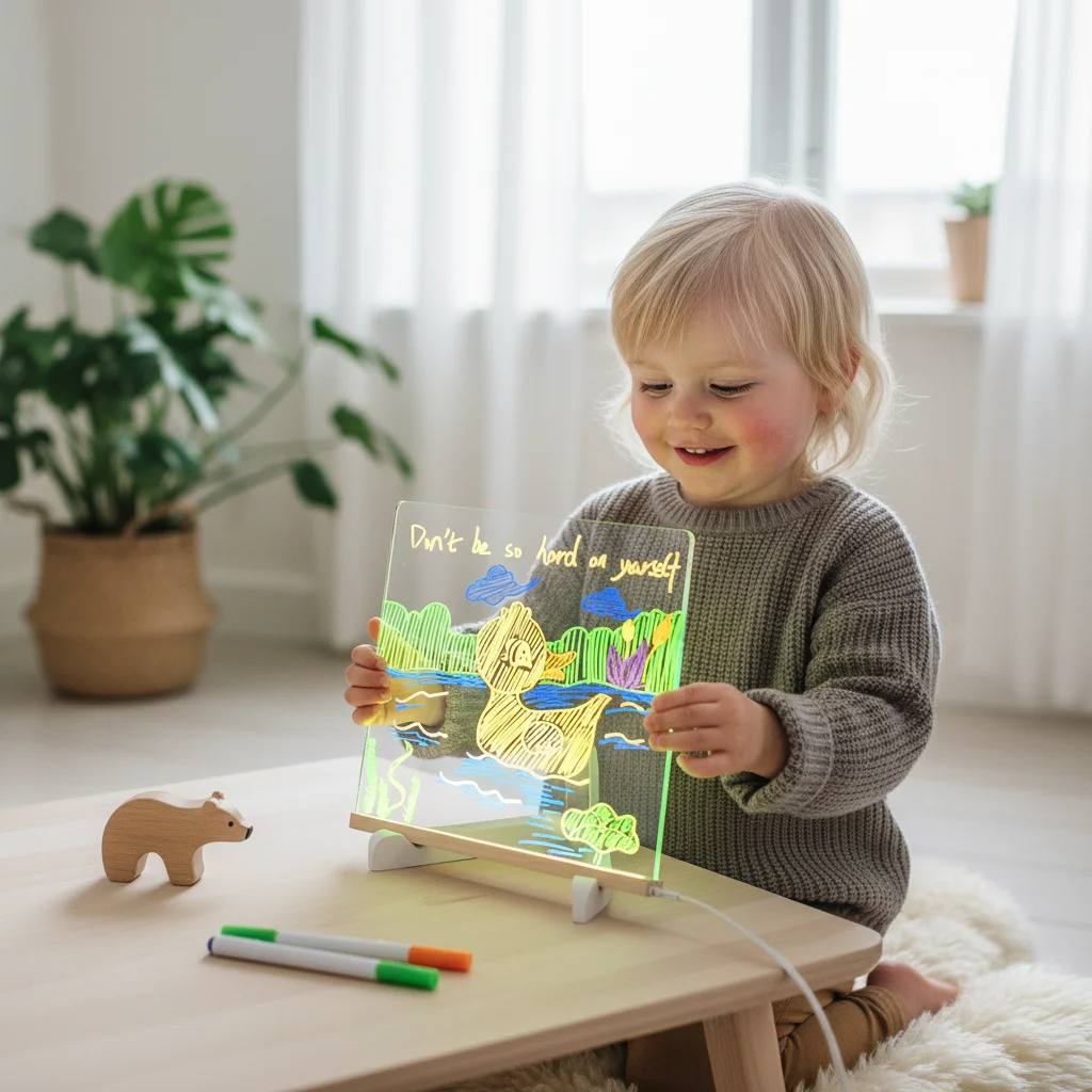 Kind tekent op GlowyBoard