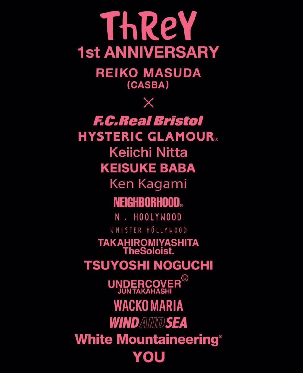 N Hoolywood Neighborhood Undercoverらが参加 Threyの1周年記念アイテム Three スリー