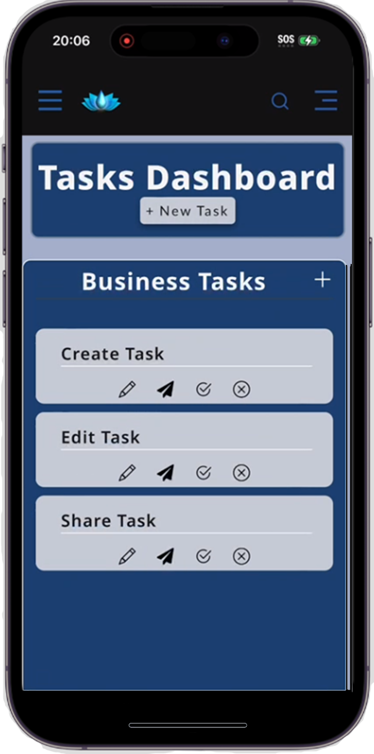 Image of Task Hub Page