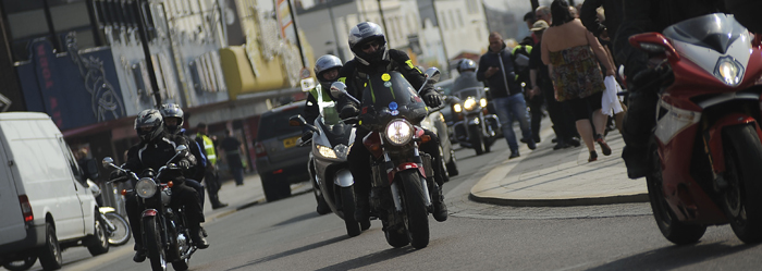 Moto sulla strada Southend Shakedown