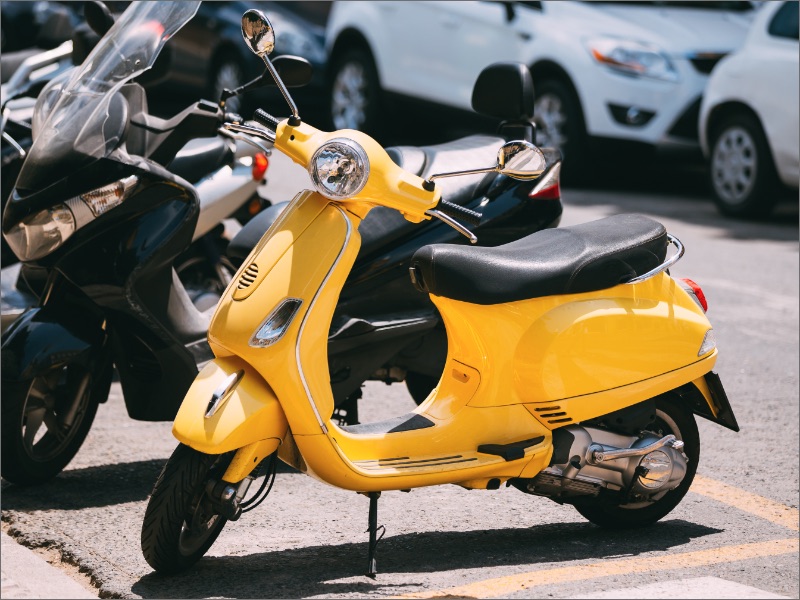 yellow moped