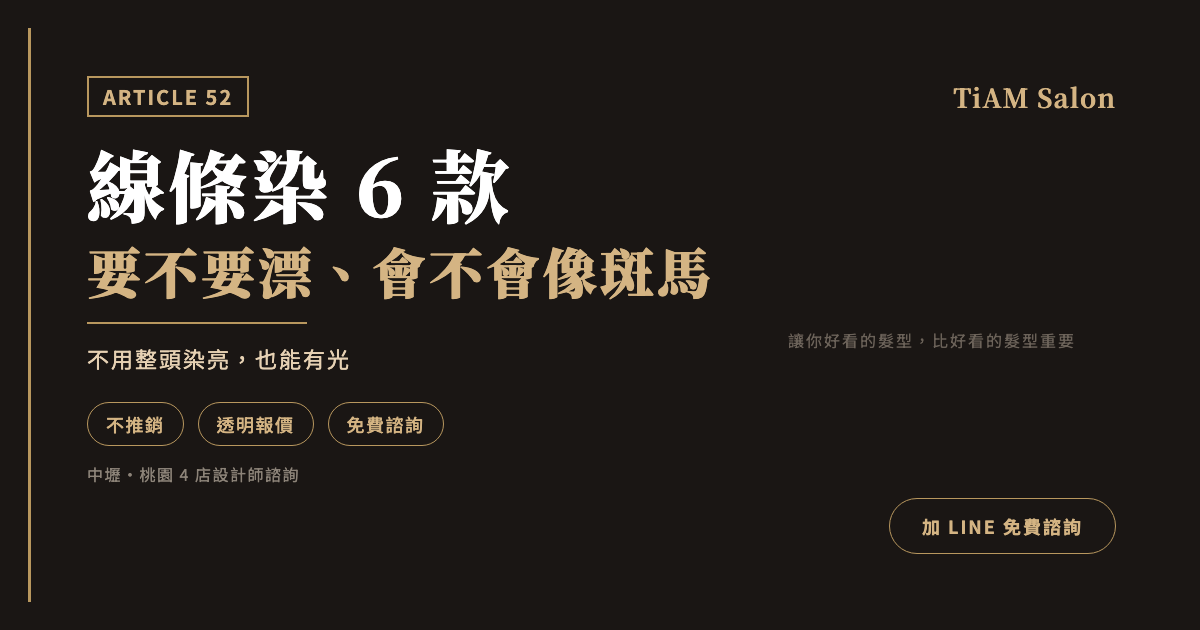 線條染範本 6 款:細線、金線、歐美灰棕、低調光線、特殊色、男生怎麼選