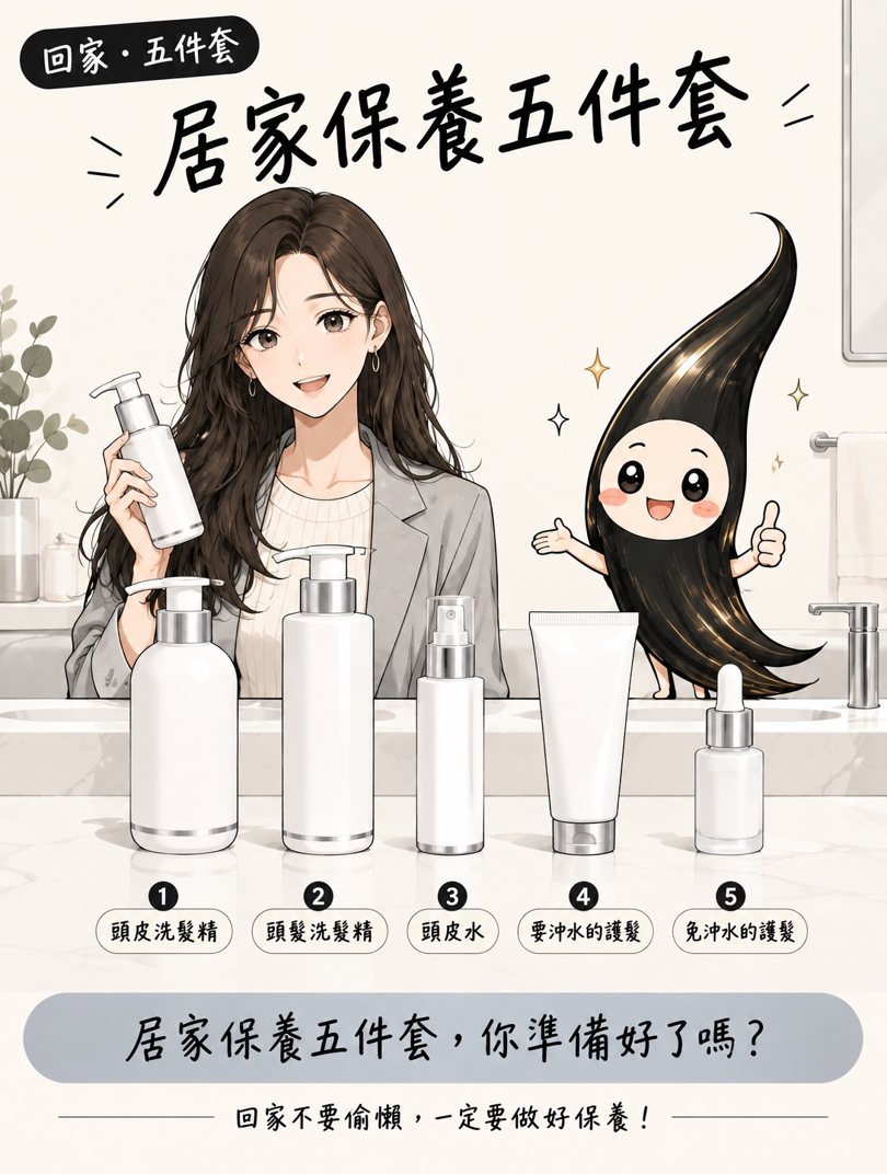 角蛋白護髮漫畫：居家保養五件套