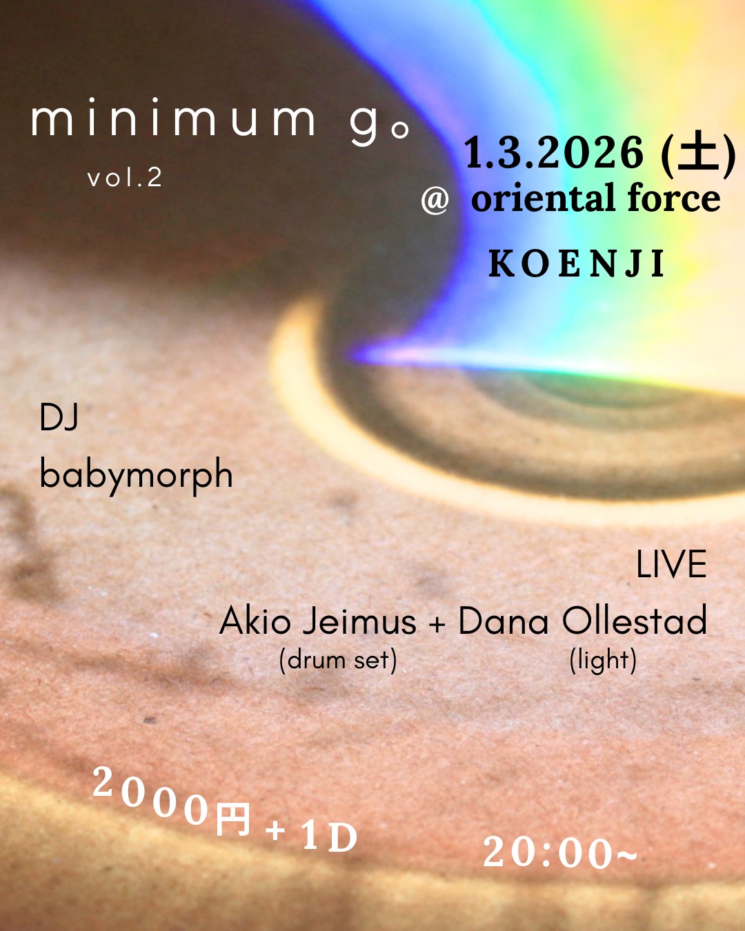 「minimum g。Vol.2」Presented by Akio Jeimus