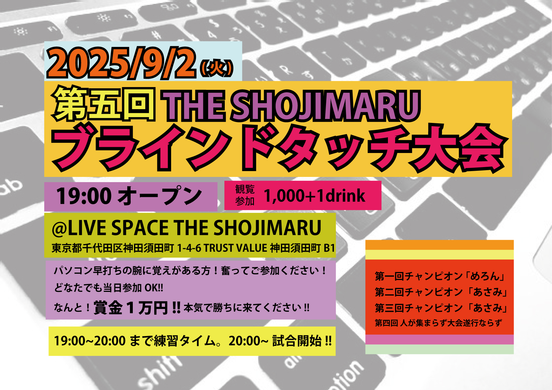 第五回THE SHOJIMARUブラインドタッチ大会