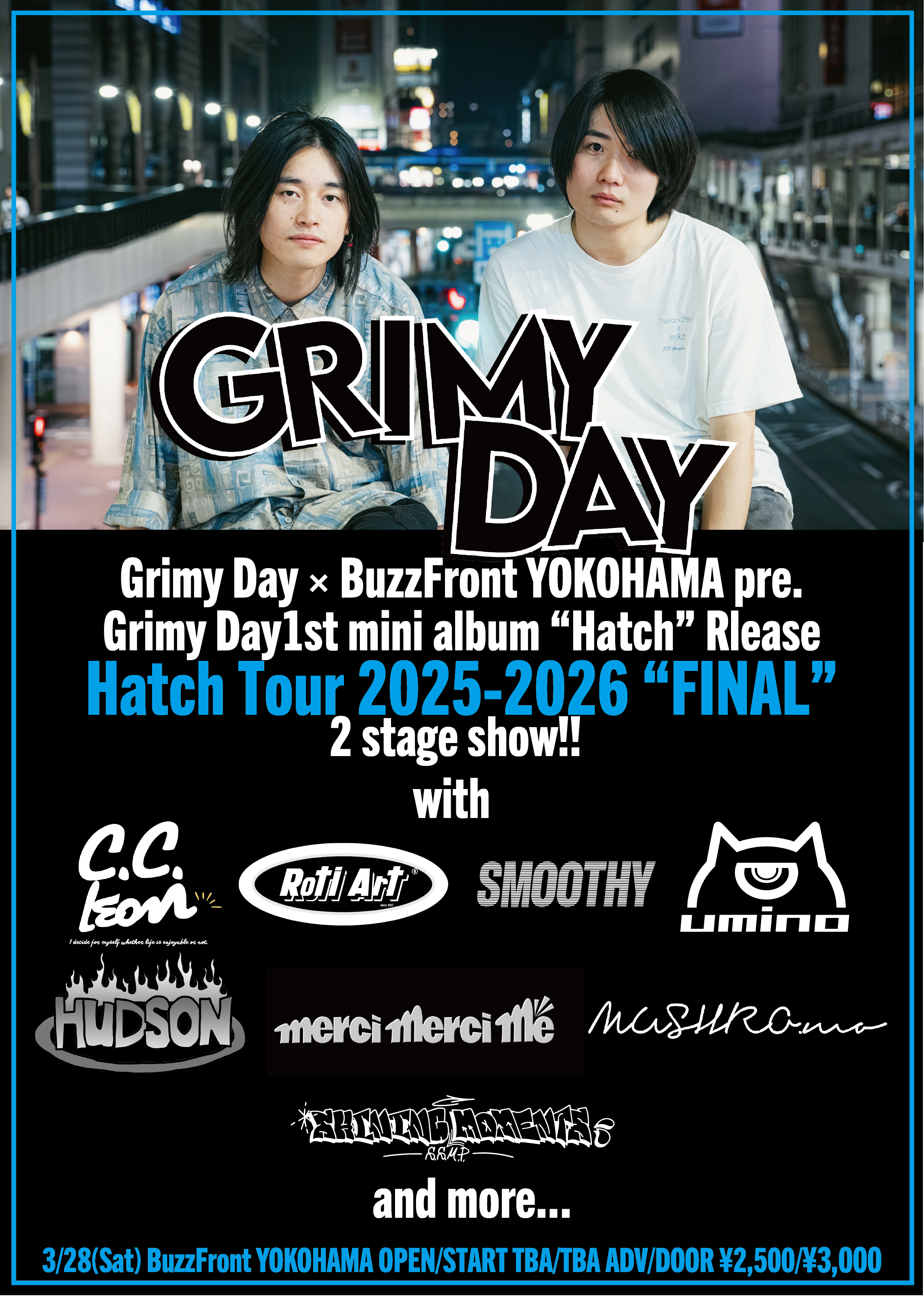 Grimy Day×BuzzFront pre. Grimy Day 1st mini album Hatch Release "Hatch Tour 2025-2026 Final"