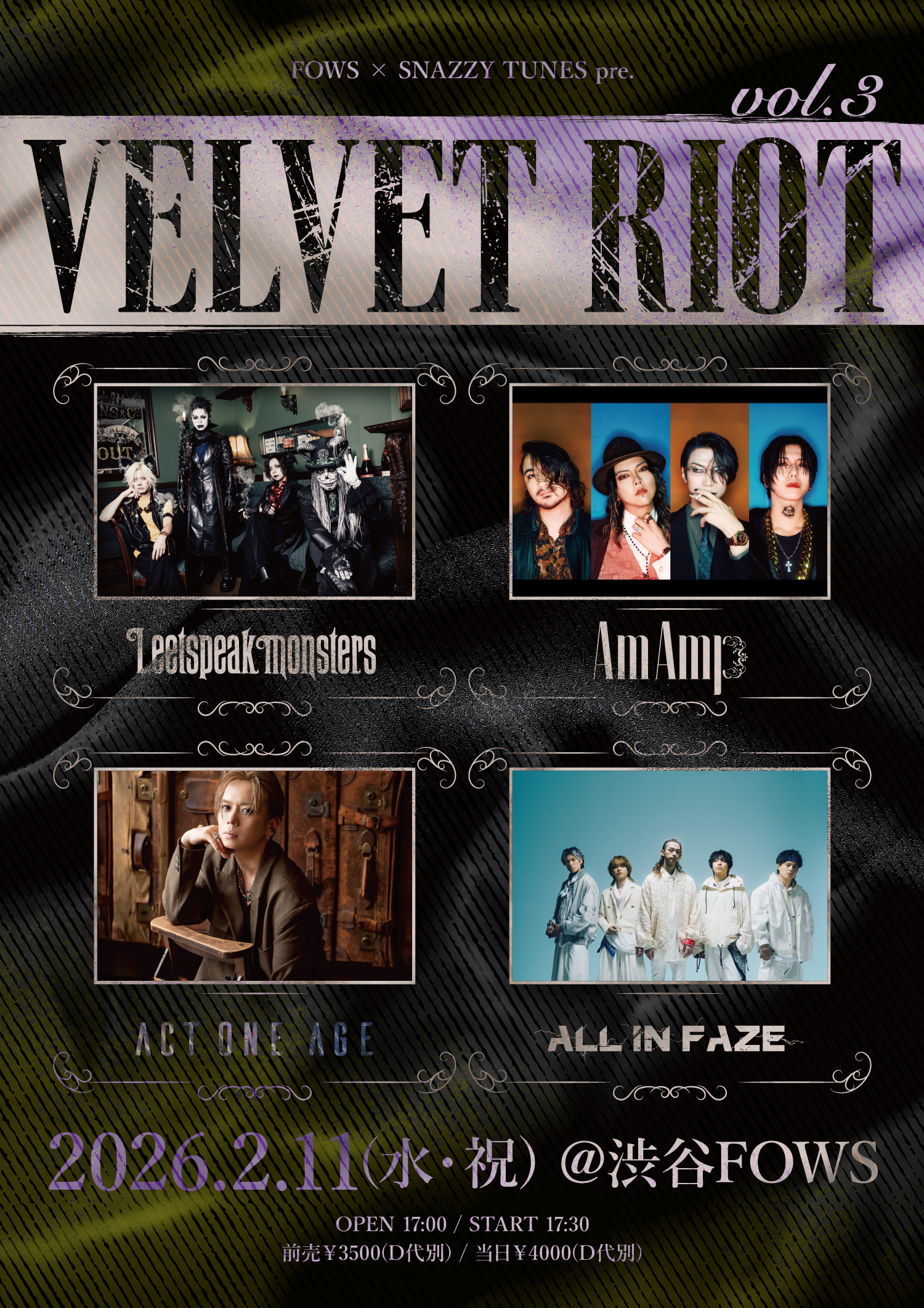 FOWS × SNAZZY TUNES pre.『VELVET RIOT vol.3』