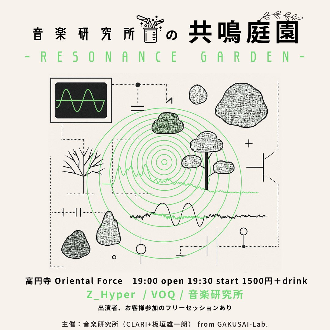 「音楽研究所の共鳴庭園（resonance garden）」Presented by 板垣雄一朗