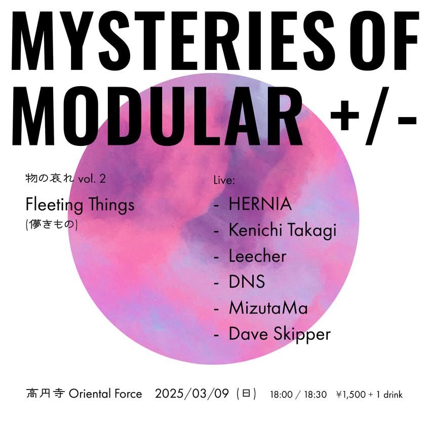 「Mysteries of Modular +/- 物の哀れ」「第二回 Fleeting Things – 儚きもの」Presented by Dave Skipper
