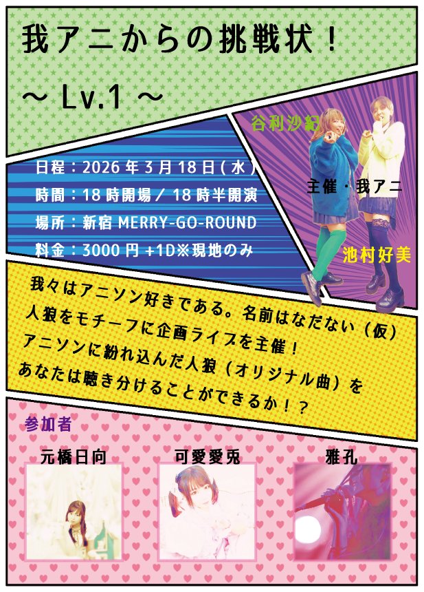 我アニからの挑戦状！～Lv.1～