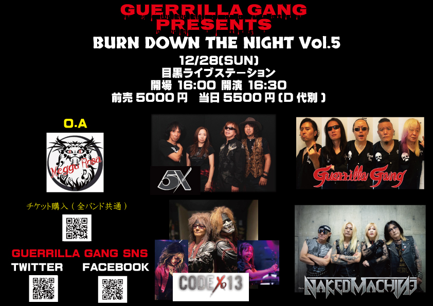 GUERRILLA GANG Presents- BURN DOWN THE NIGHT Vol.5
