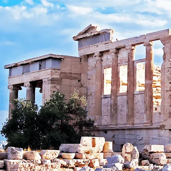 Propylaea, monumental entrance gate to the Acropolis of Athens, Greece.