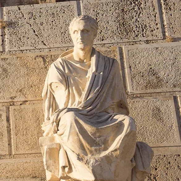 Classical sculpture located in the Acropolis of Athens, one of the main archaeological sites in Greece.