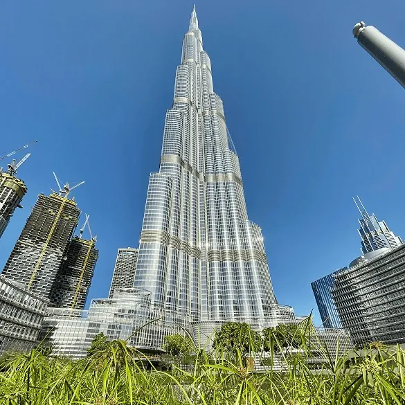 Burj Khalifa Ground View From Downtown Dubai