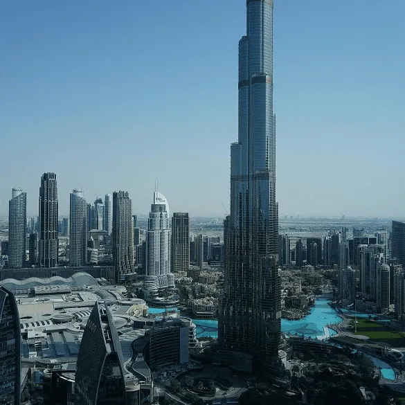 Burj Khalifa Skyline View From Above in Dubai