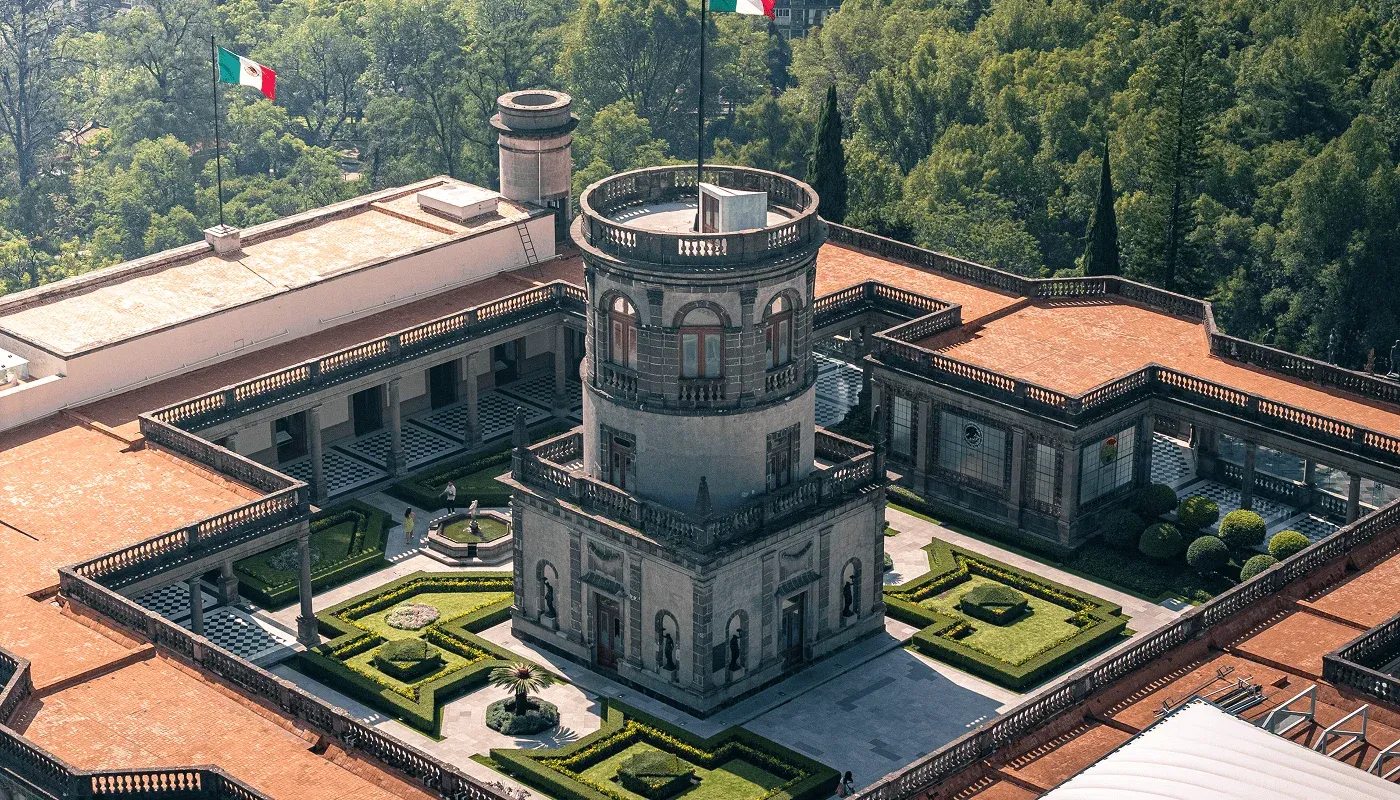 Aerial view of Chapultepec Castle