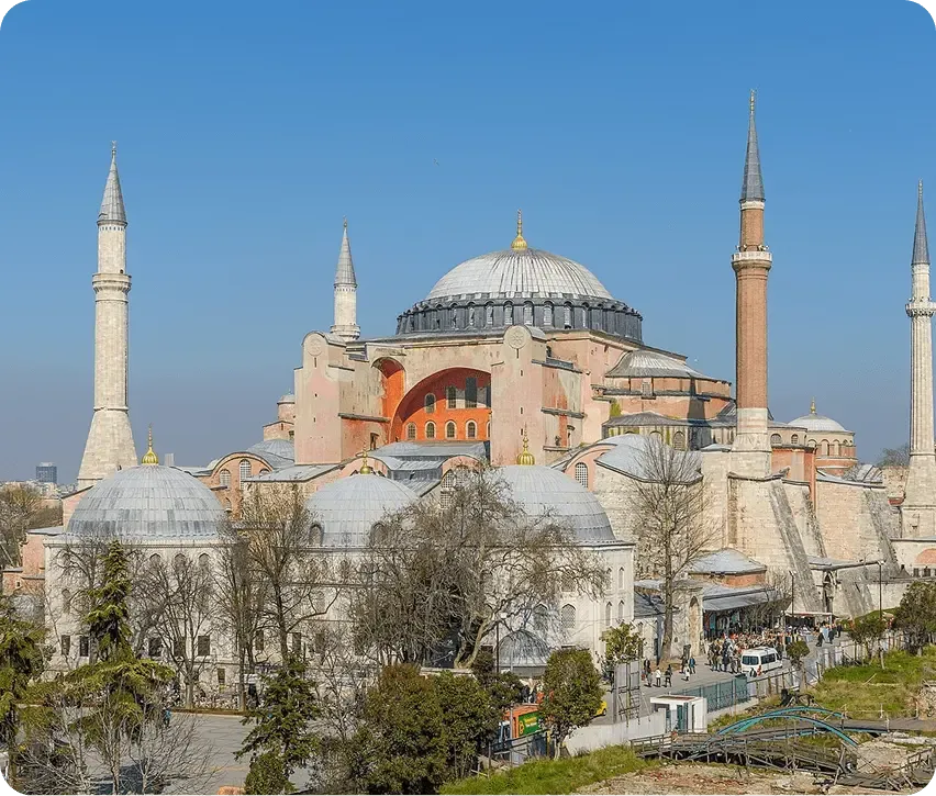 Hagia Sophia exterior on a clear day
