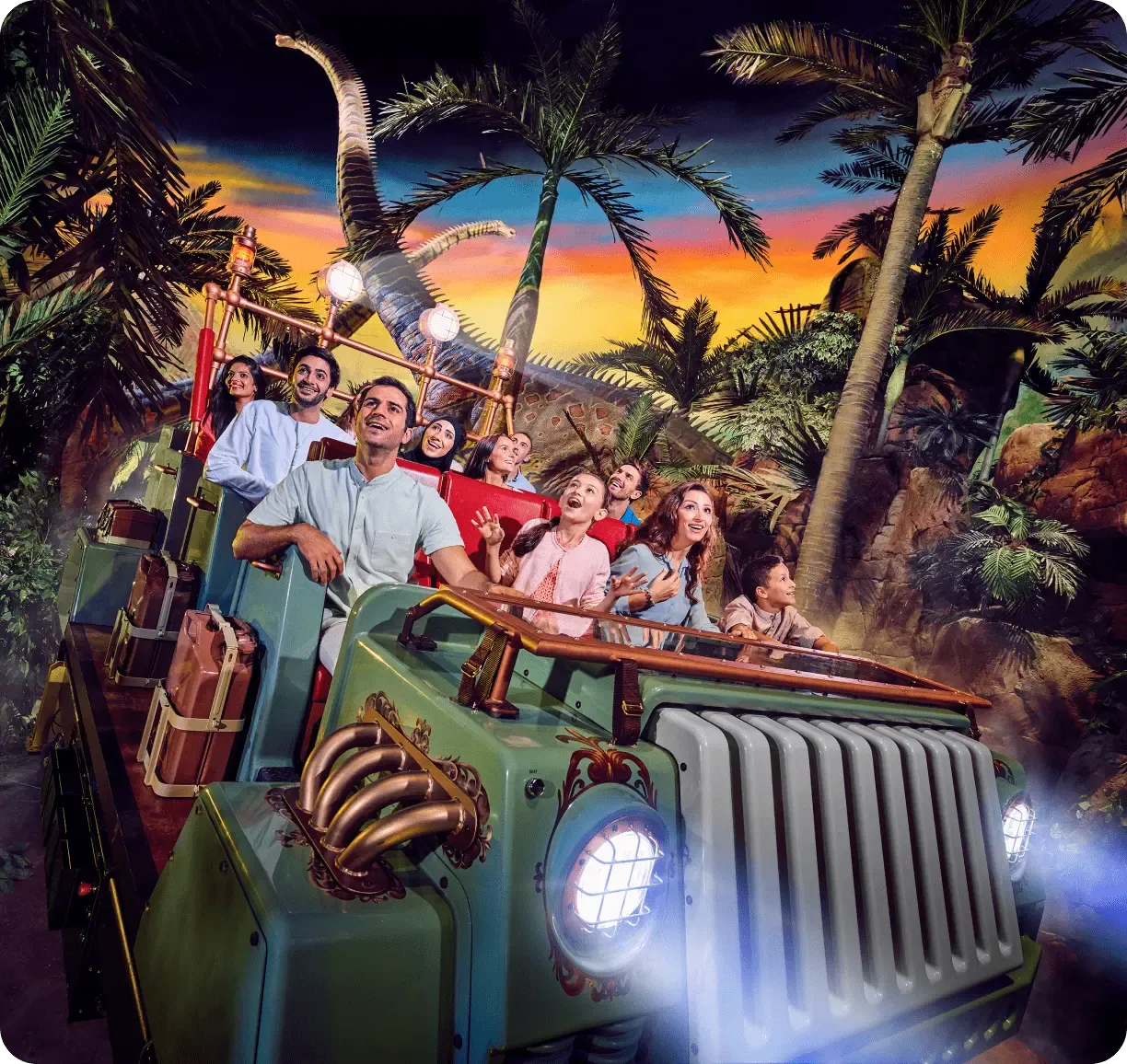 Dinosaur adventure ride at IMG Worlds of Adventure