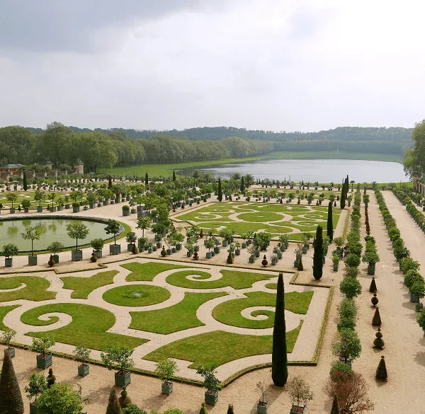 Vista panorámica de los Jardines de Versalles