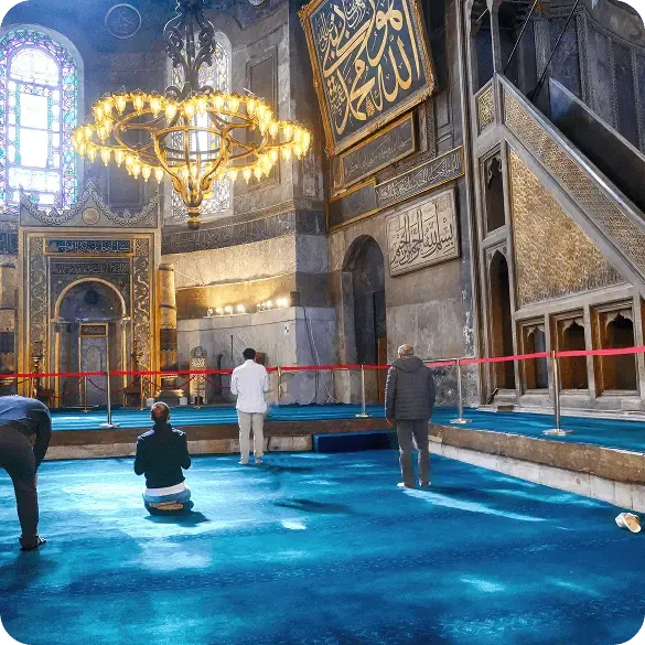 Prayer area inside Hagia Sophia