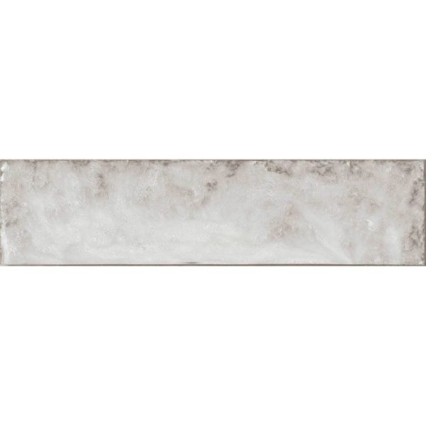אריח בריק לחיפוי קירות גוף לבן גוון אפור גימור מבריק 7.5x30 תוצרת ספרד