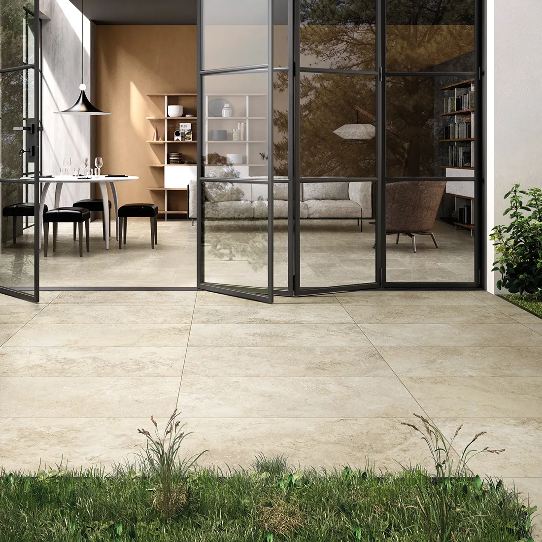 אריח ריצוף חוץ דמוי אבן מונוצ'יבק טרדישן טרוורטין בז' 30×30, 30×60, 60×60, 60×120 תוצרת איטליה