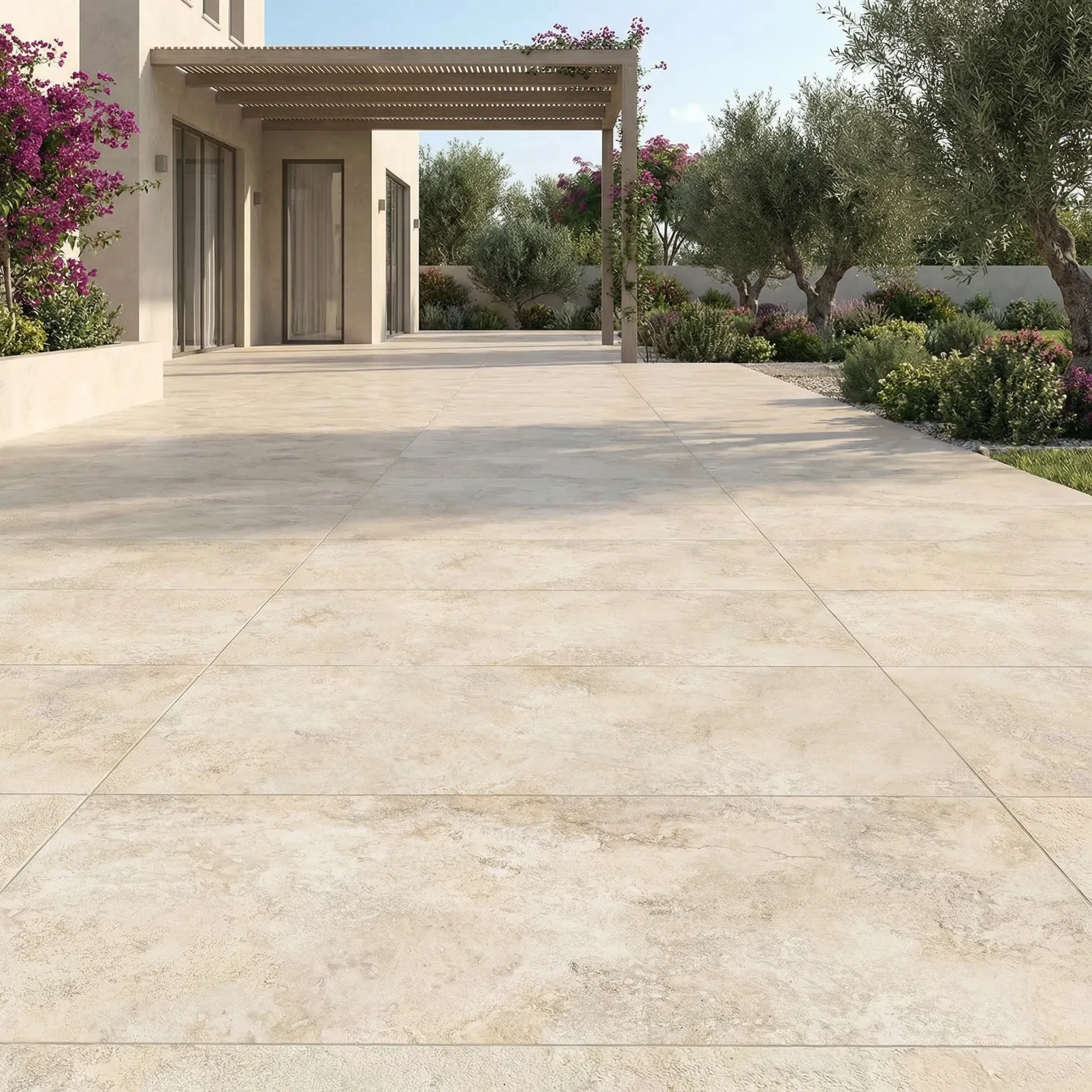 אריח ריצוף חוץ דמוי אבן מונוצ'יבק טרדישן טרוורטין בז' 120×60 תוצרת איטליה