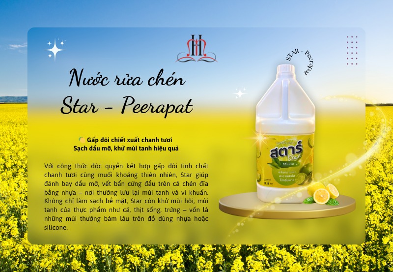 🌿 Nước Rửa Chén Star Peerapat 3.8L – Sạch Sâu, Dịu Nhẹ, Tiết Kiệm Tối Ưu