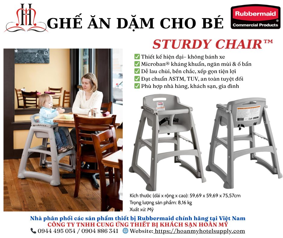 📣 GHẾ ĂN DẶM RUBBERMAID – CHUẨN MỸ, CHỐNG KHUẨN, SIÊU AN TOÀN CHO BÉ! 👶✨