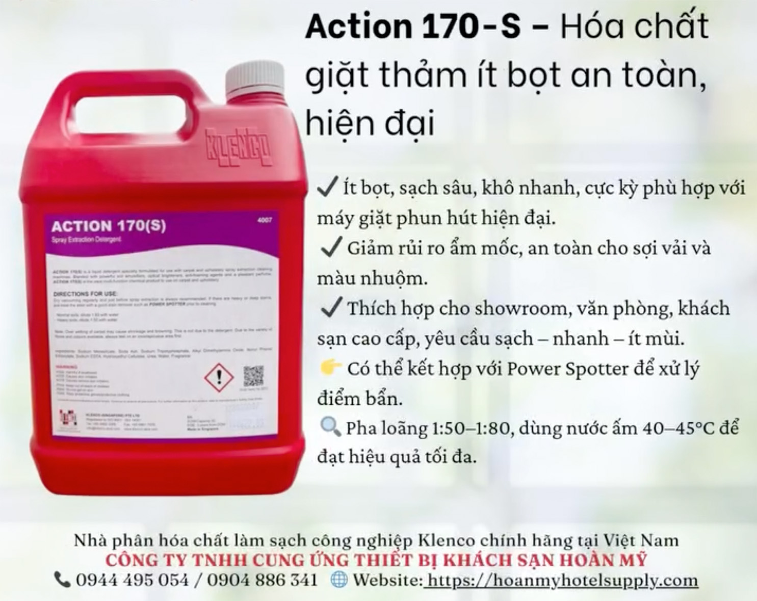 🎯 99% khách sạn chọn sai hóa chất giặt thảm – Còn bạn thì sao?