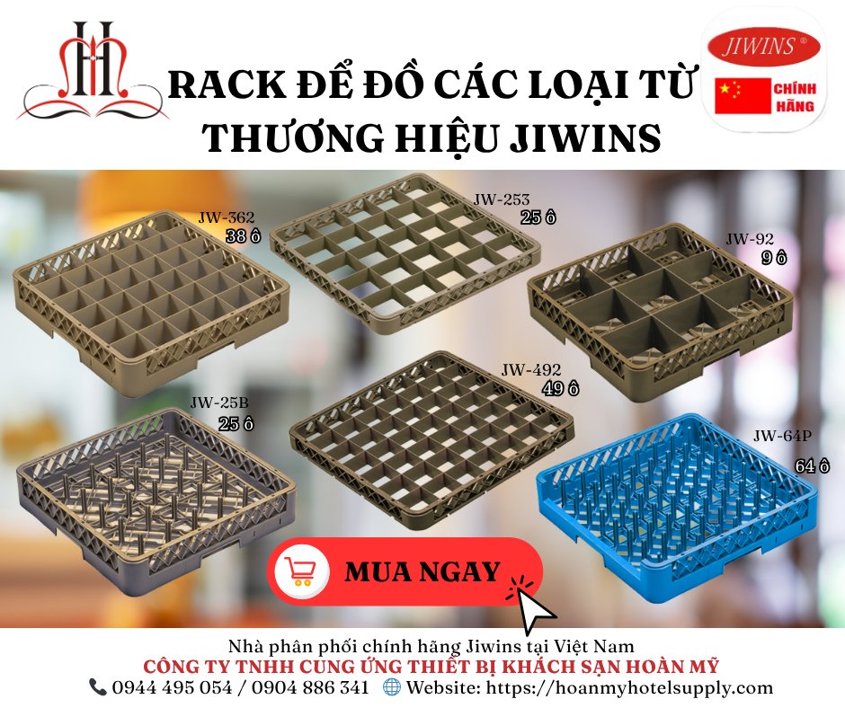 🔹 BỘ RACK ĐỂ CỐC,LY, DỤNG CỤ THƯƠNG HIỆU JIWINS – GIẢI PHÁP GỌN GÀNG & VỆ SINH CHO NHÀ HÀNG – KHÁCH SẠN!
