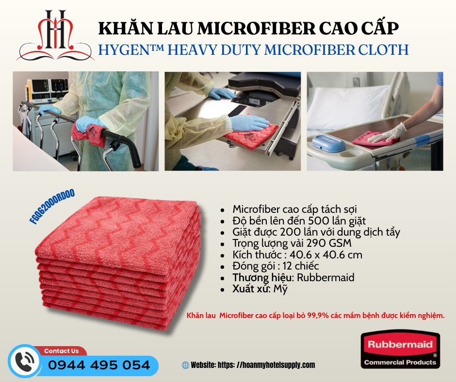 🌟 KHĂN LAU HYGEN MICROFIBER – GIẢI PHÁP VỆ SINH CHUYÊN NGHIỆP 🌟
