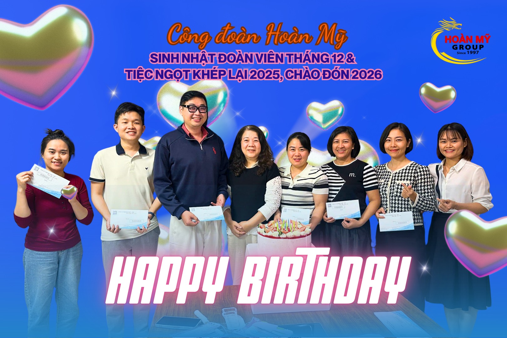 🎉 CÔNG ĐOÀN HOÀN MỸ – SINH NHẬT ĐOÀN VIÊN THÁNG 12 & TIỆC NGỌT KHÉP LẠI 2025, CHÀO ĐÓN 2026 🎉