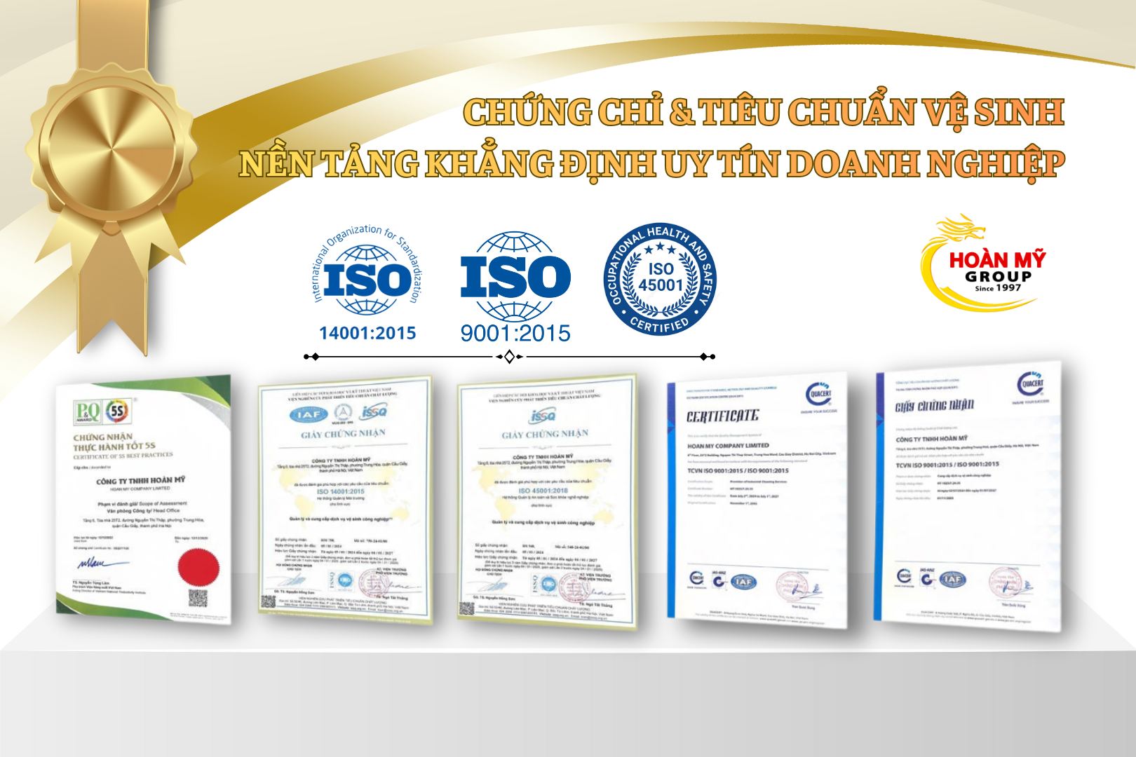 🏆 CHỨNG CHỈ & TIÊU CHUẨN VỆ SINH – NỀN TẢNG KHẲNG ĐỊNH UY TÍN DOANH NGHIỆP