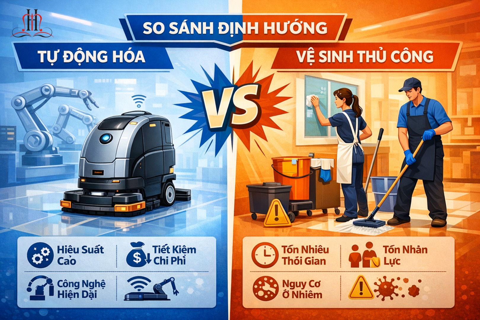 SO SÁNH ĐỊNH HƯỚNG: TỰ ĐỘNG HÓA & VỆ SINH THỦ CÔNG