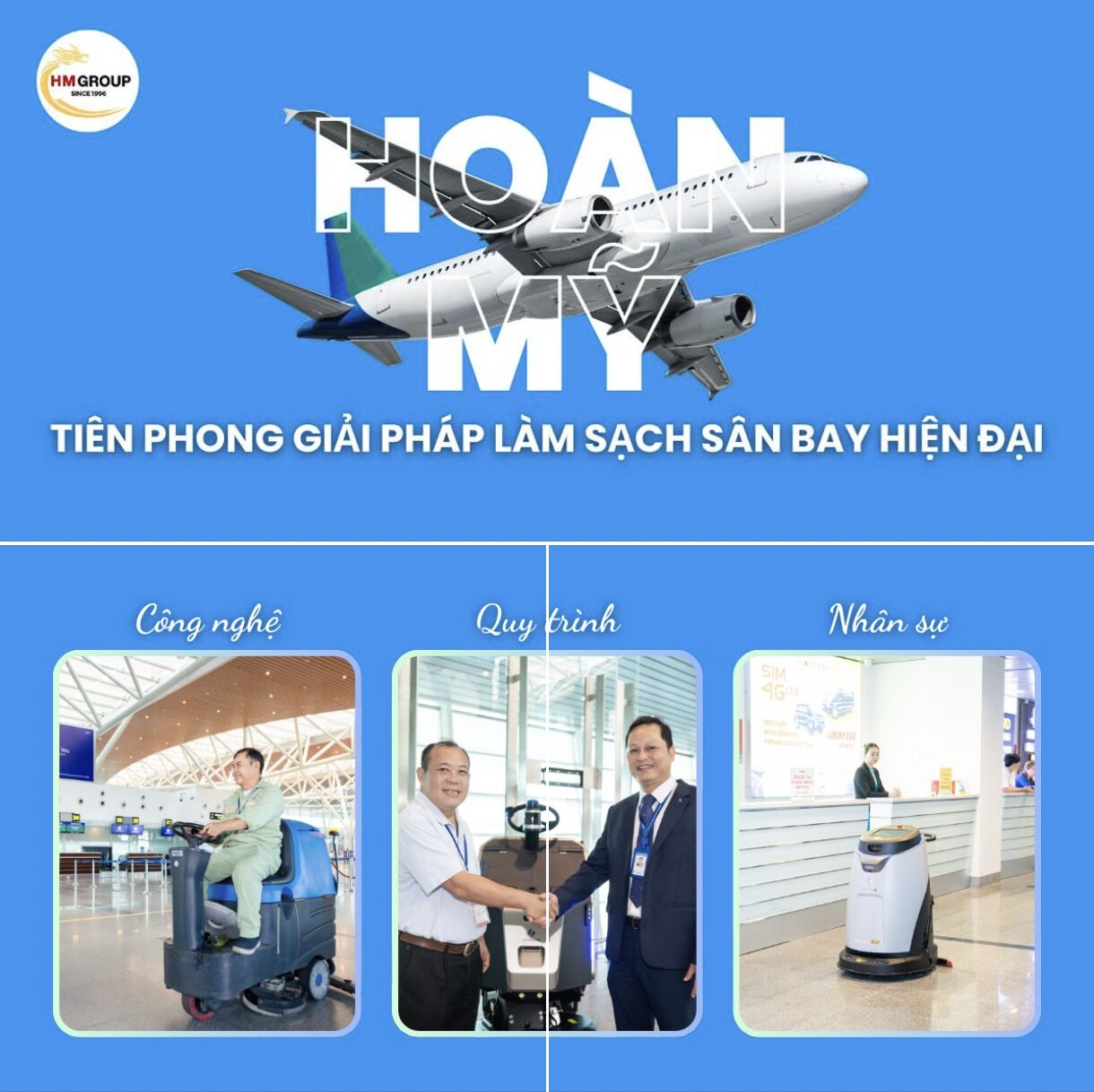HOÀN MỸ – TIÊN PHONG GIẢI PHÁP LÀM SẠCH SÂN BAY HIỆN ĐẠI 🤖✈️
