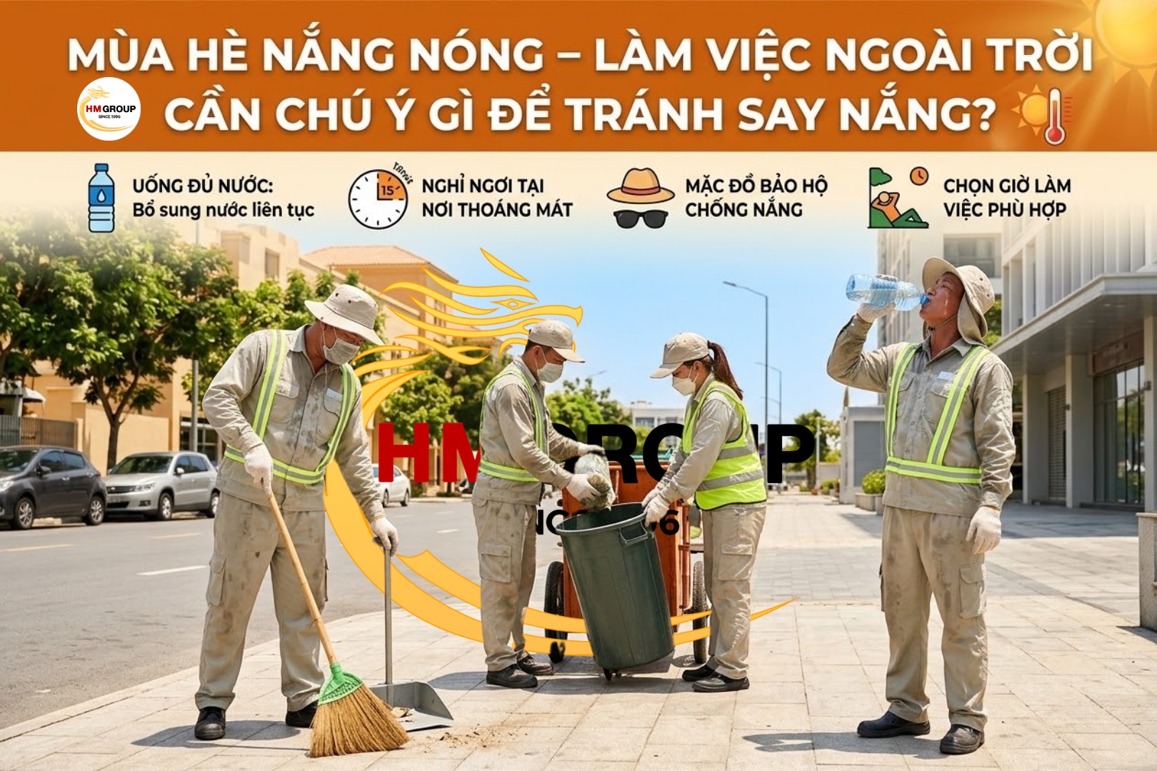 MÙA HÈ NẮNG NÓNG – LÀM VIỆC NGOÀI TRỜI CẦN CHÚ Ý GÌ ĐỂ TRÁNH SAY NẮNG? ☀️💦