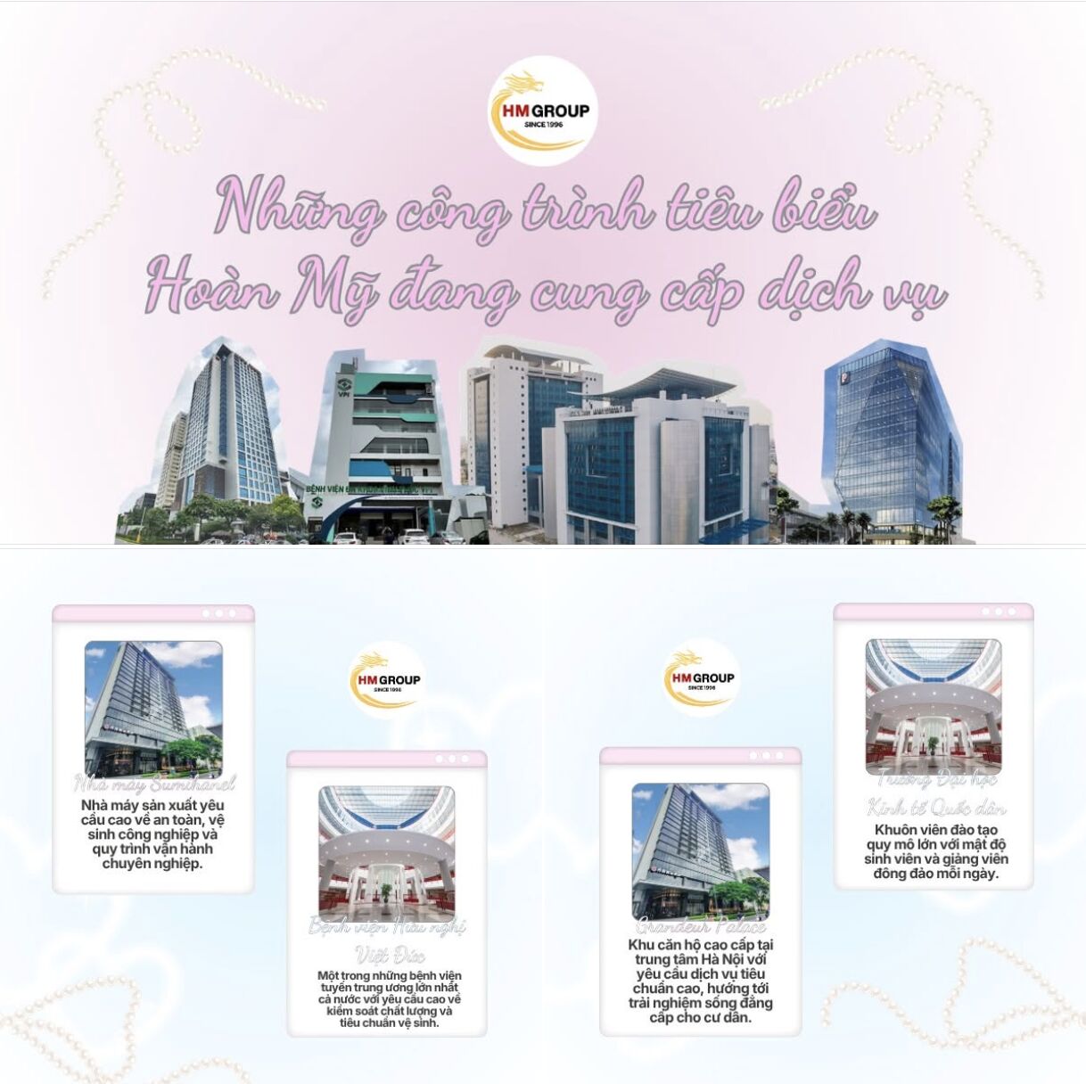 NHỮNG CÔNG TRÌNH TIÊU BIỂU HOÀN MỸ ĐANG CUNG CẤP DỊCH VỤ 🌿🏢