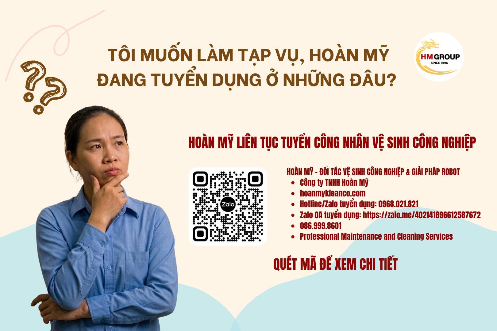 TÔI MUỐN LÀM TẠP VỤ, HOÀN MỸ ĐANG TUYỂN DỤNG Ở NHỮNG ĐÂU? 💚👷‍♀️👷‍♂️