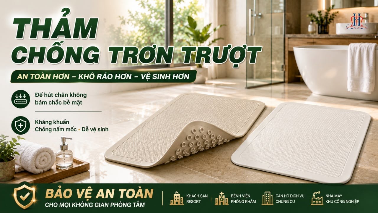 🚿 AN TOÀN BẮT ĐẦU TỪ MỘT TẤM THẢM CHỐNG TRƠN TRƯỢT! 🚿