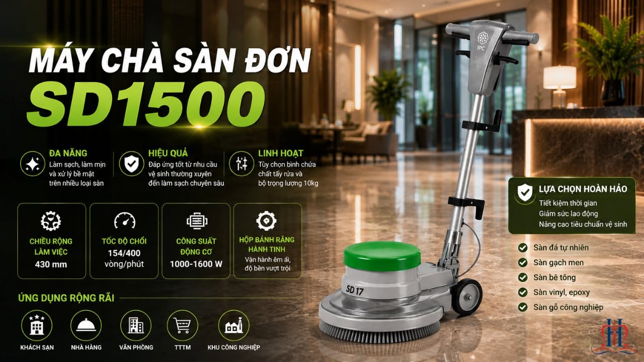 🧼 MÁY CHÀ SÀN ĐƠN SD 17 – LÀM SẠCH SÂU, VẬN HÀNH HIỆU QUẢ! 🧼