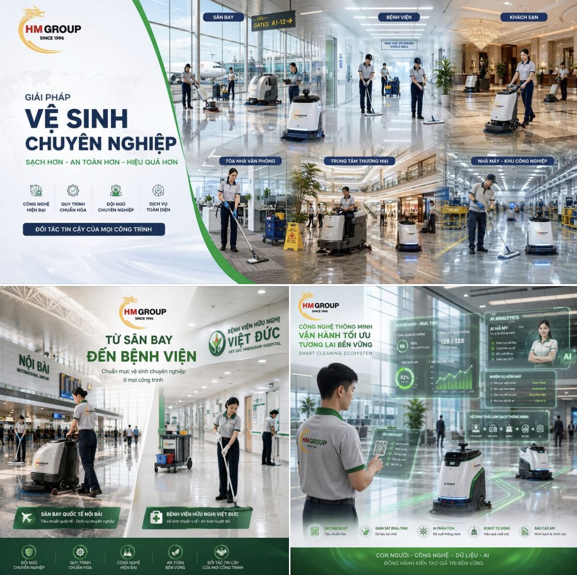 HOÀN MỸ CUNG CẤP DỊCH VỤ Ở ĐÂU, LOẠI HÌNH NÀO? 🏢✈️🏥🤖